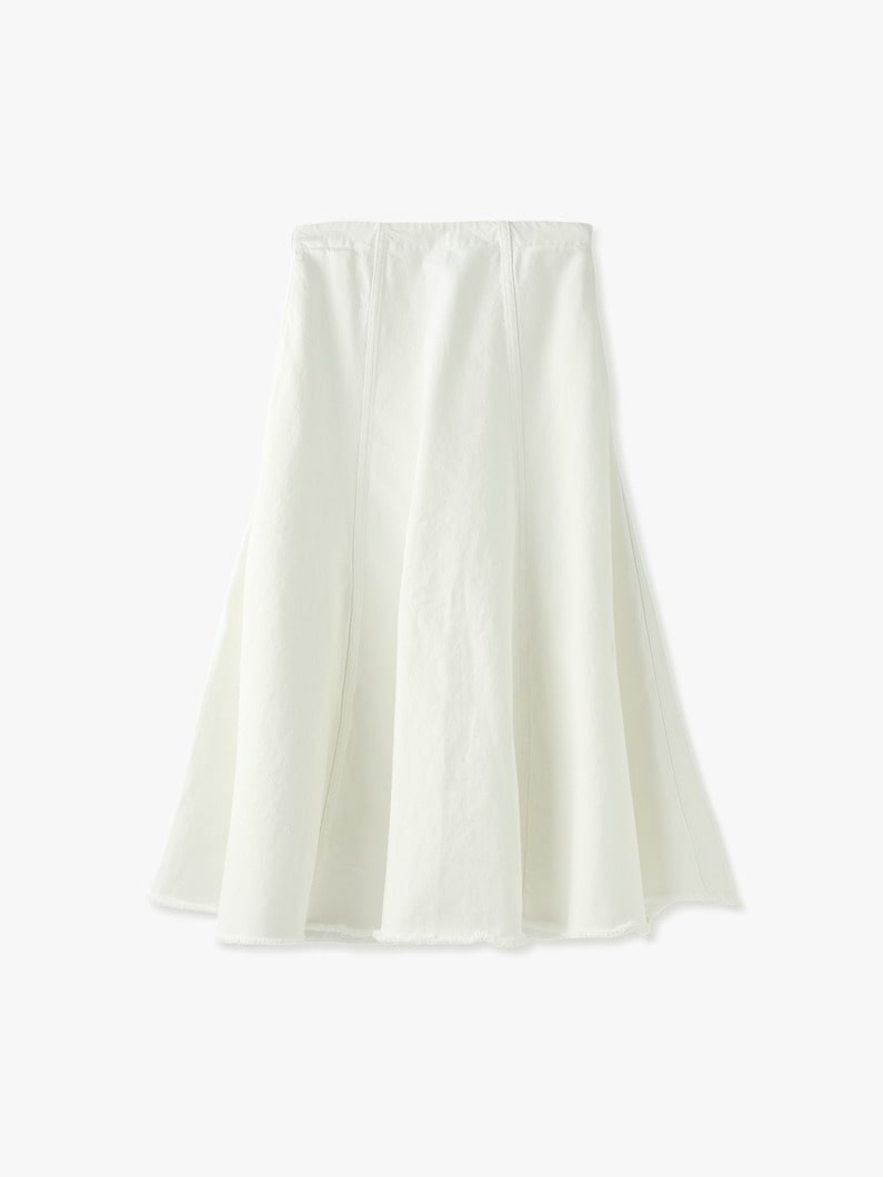 Maxi Flare Denim Skirt (white) 詳細画像 white 1