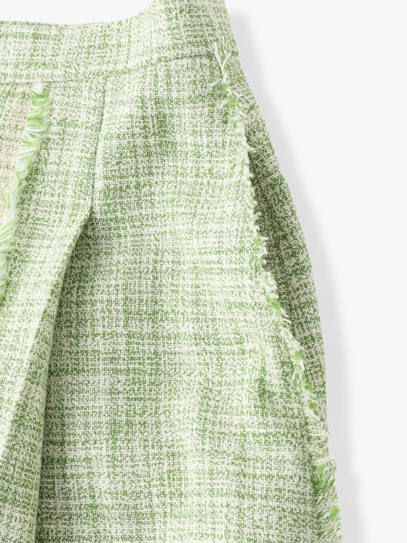 Collar Tweed Maxi Skirt (green) 詳細画像 green 2