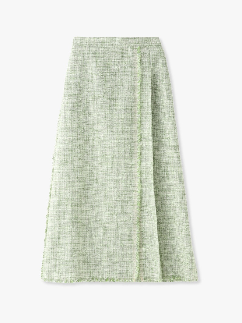 Collar Tweed Maxi Skirt (green) 詳細画像 green 3