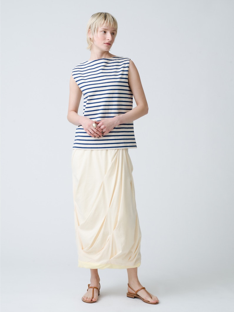 Layered Tuck Skirt (beige / cream) 詳細画像 cream