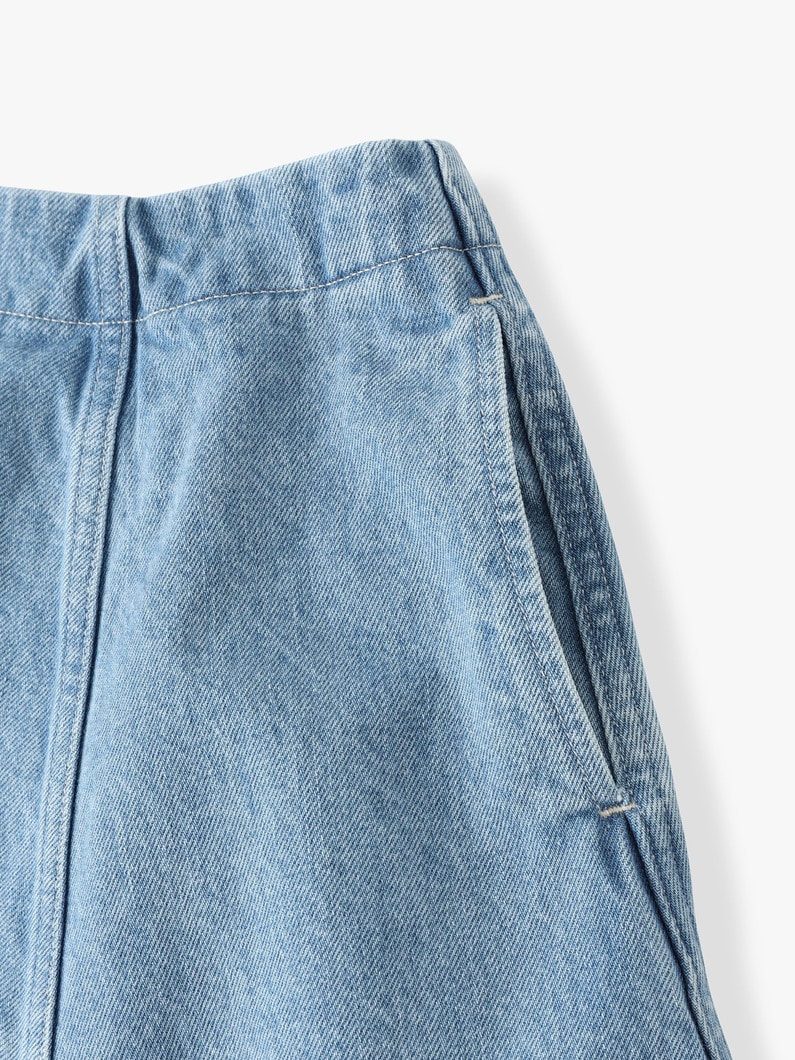 Maxi Flare Denim Skirt (white/faded blue) 詳細画像 faded blue 2
