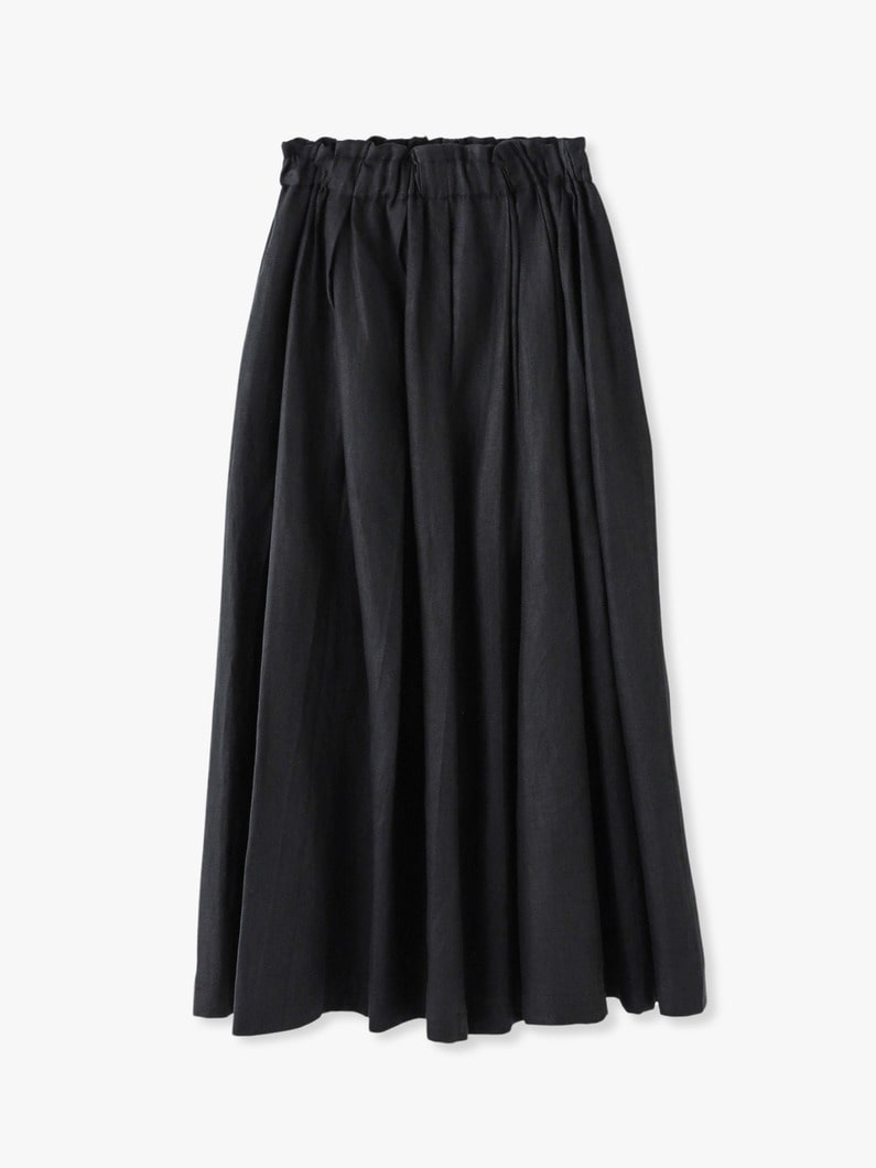 Random Pleats Linen Skirt (ivory/red/black) 詳細画像 red 1