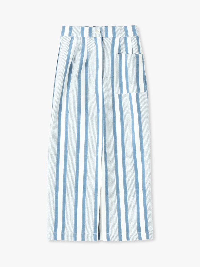 Seaside Striped Canvas Skirt｜SZ Blockprints(エスゼット ブロック 