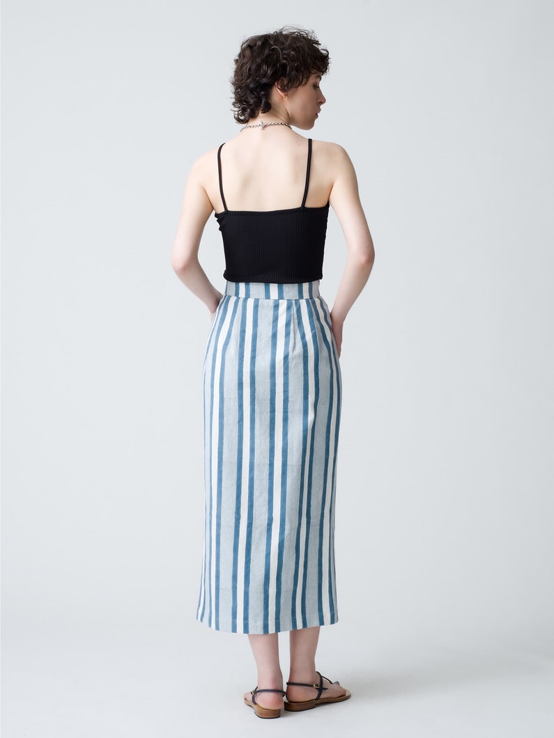 Seaside Striped Canvas Skirt 詳細画像 blue 3