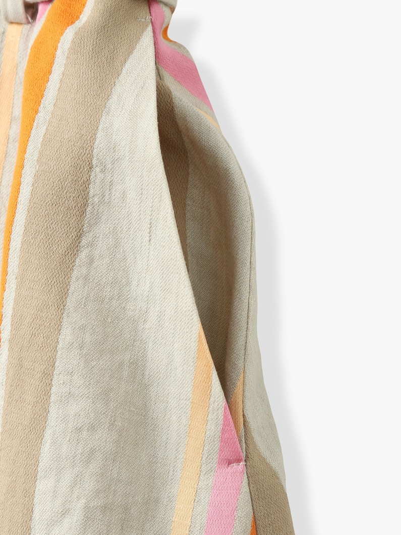 Linen Bright Striped Skirt 詳細画像 beige 2