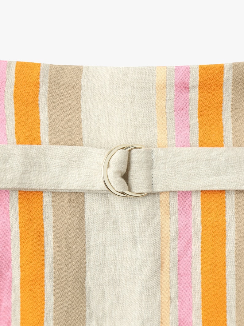 Linen Bright Striped Skirt 詳細画像 beige 4