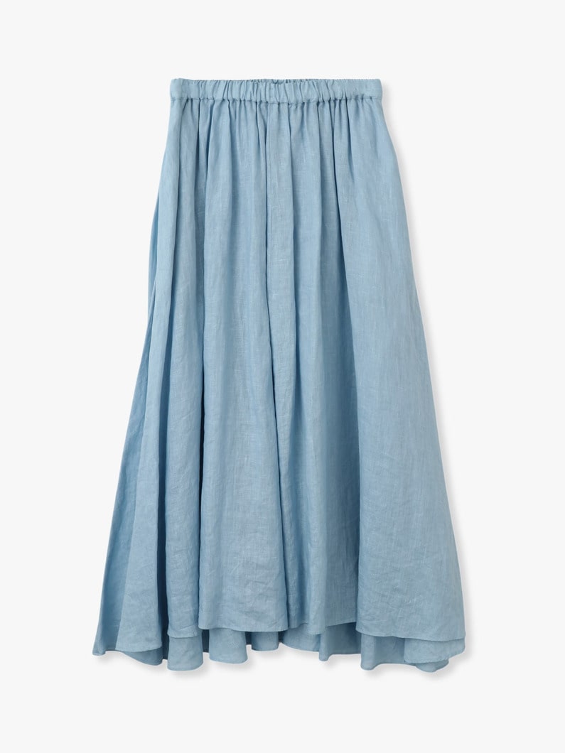 Natural Dyed Linen Lawn Gatherd Skirt (blue) 詳細画像 blue 5
