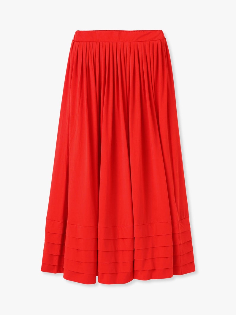 Tuck Pleats Skirt (pink/red/black) 詳細画像 red