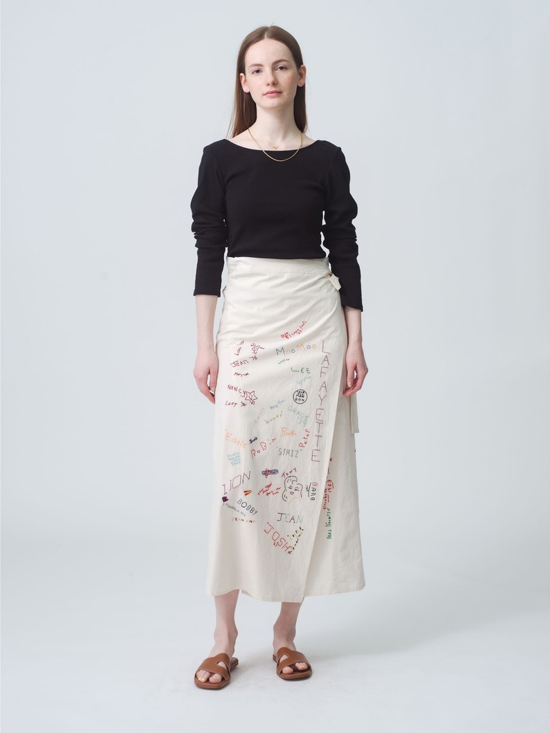Embroidery Wrap Skirt 詳細画像 ivory 1