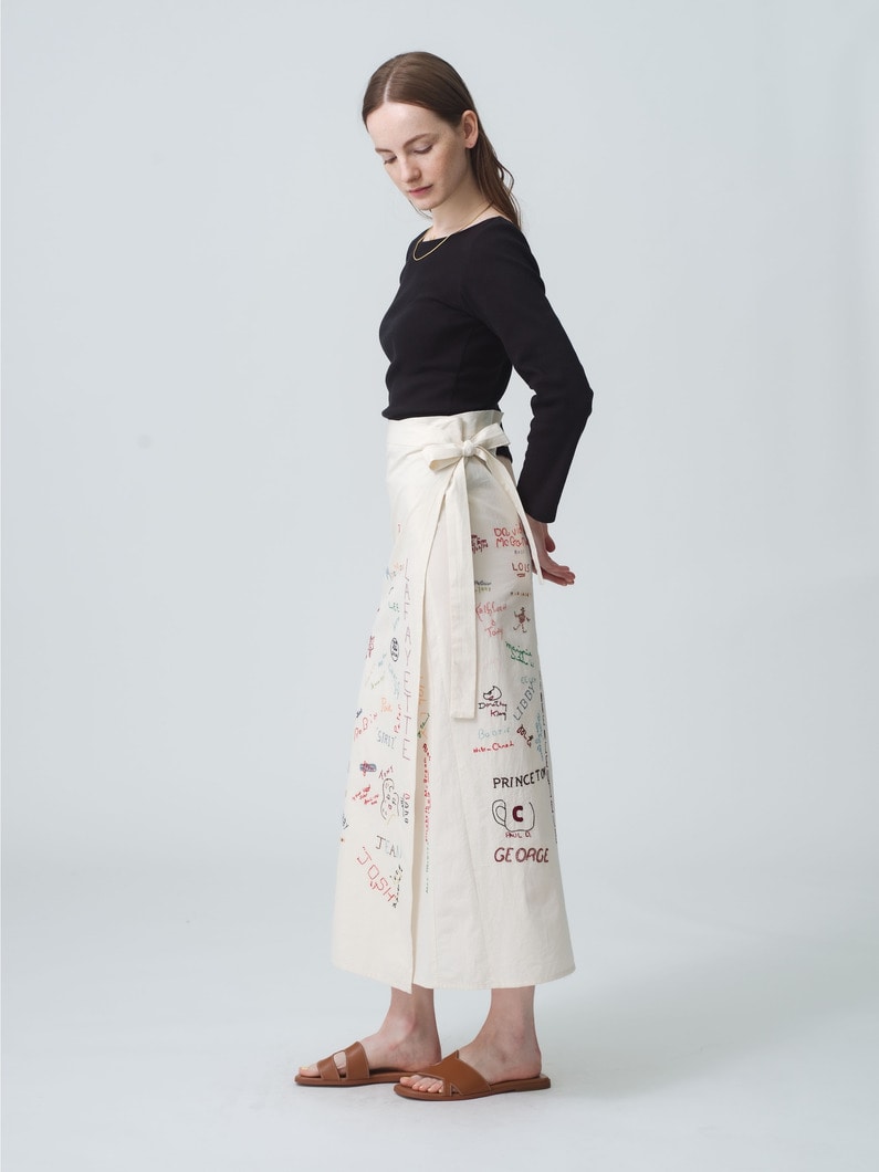 Embroidery Wrap Skirt 詳細画像 ivory 2