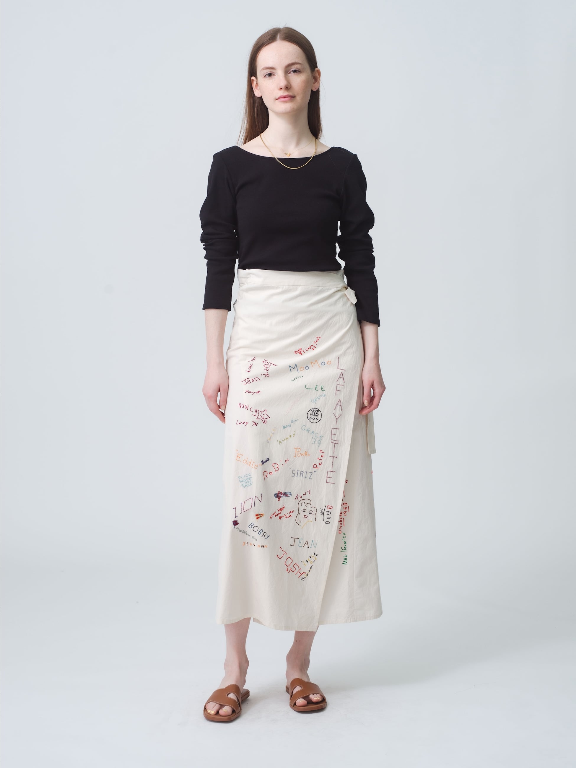 Embroidery Wrap Skirt