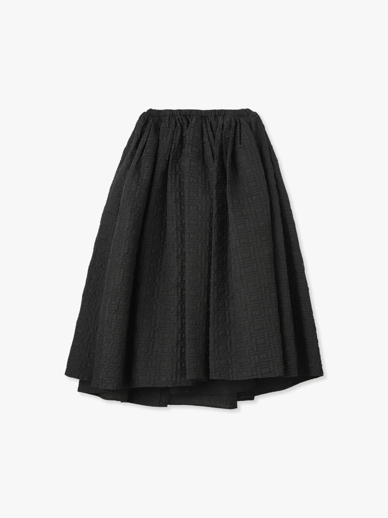 Bulge Jacquard Gather Skirt (black) 詳細画像 black 3