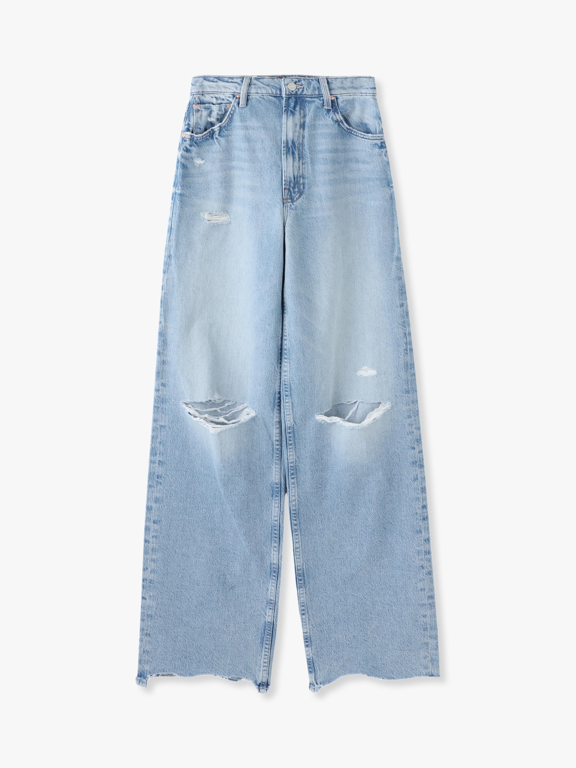 High Waisted Spinner Zip Heel Chew Denim Pants｜MOTHER(マザー