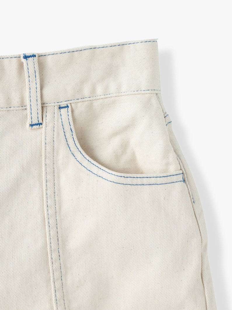 Organic Cotton Stretch Denim Shorts 詳細画像 ivory 3