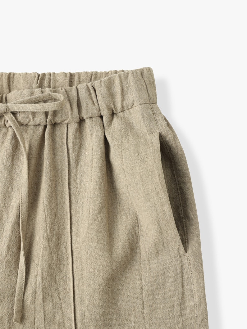 Organic Cotton Linen Slit Easy Pants 詳細画像 olive 2