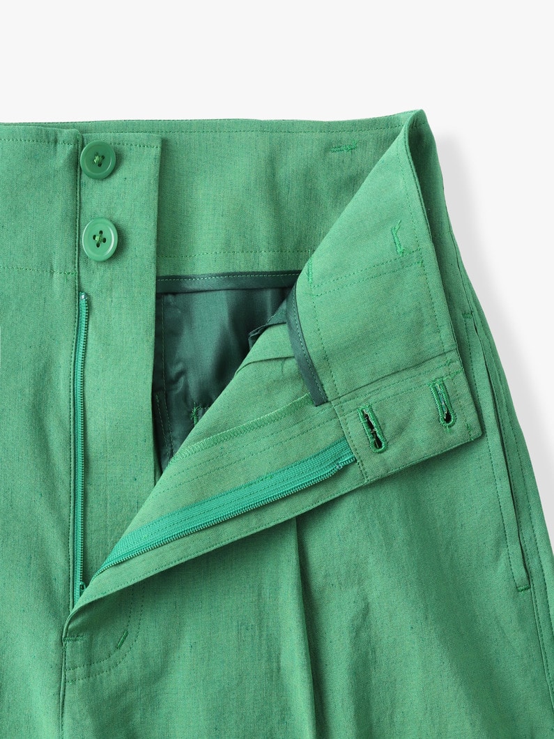 Linen Rayon Stretch Wide Pants 詳細画像 green 3