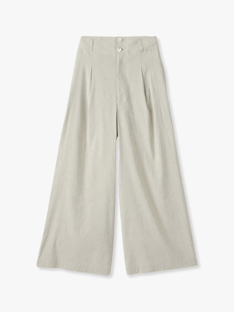 Linen Rayon Stretch Wide Pants 詳細画像 beige 3