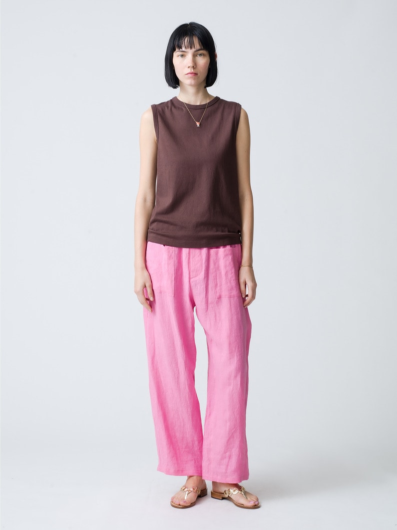 Linen Color Pants 詳細画像 pink