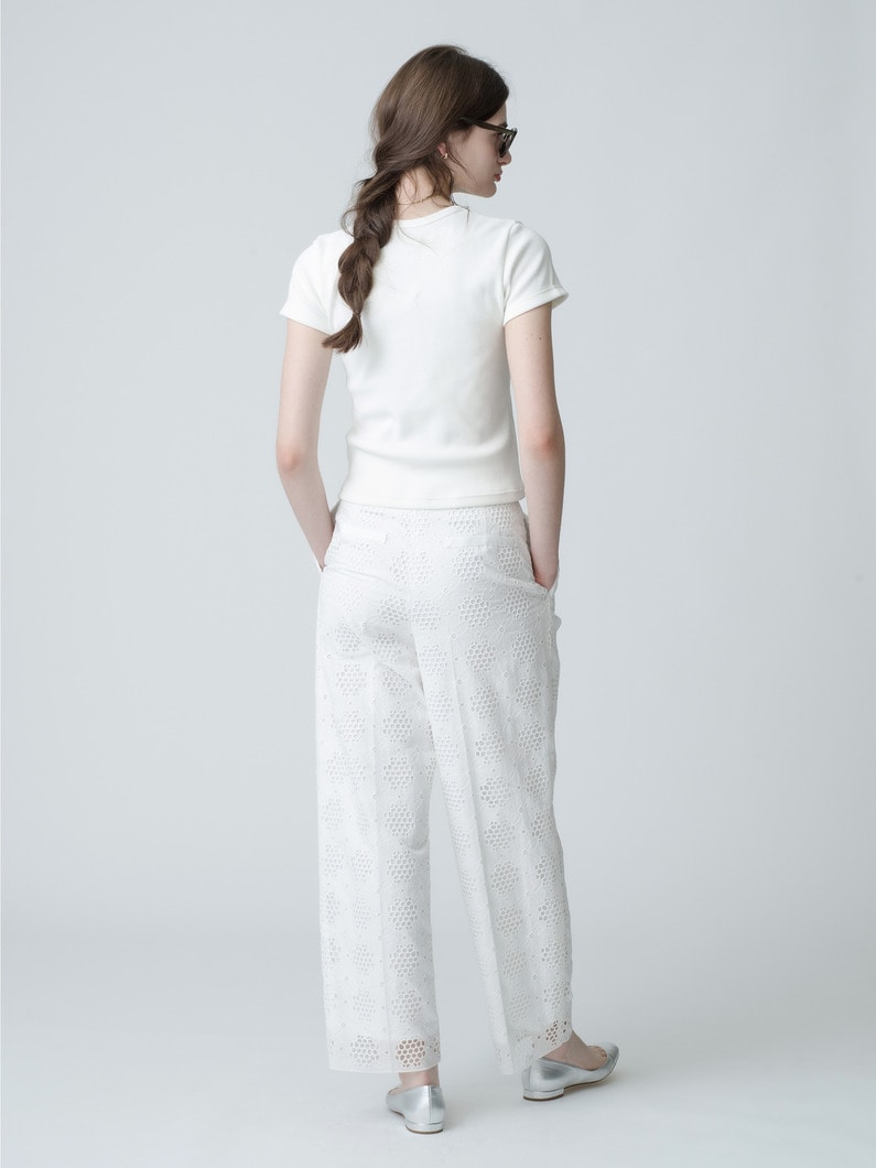 Cotton Embroidery Lace Pants 詳細画像 white 2