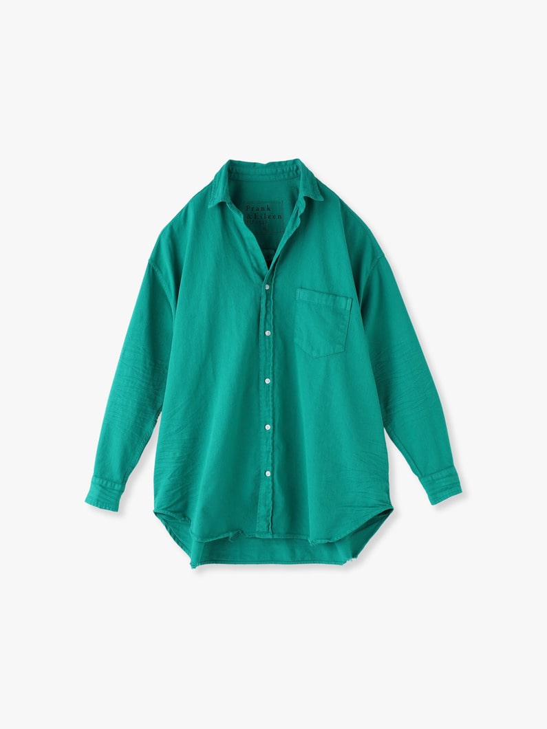 Shirley Italian Cotton Shirt (brown/green/light blue) 詳細画像 green