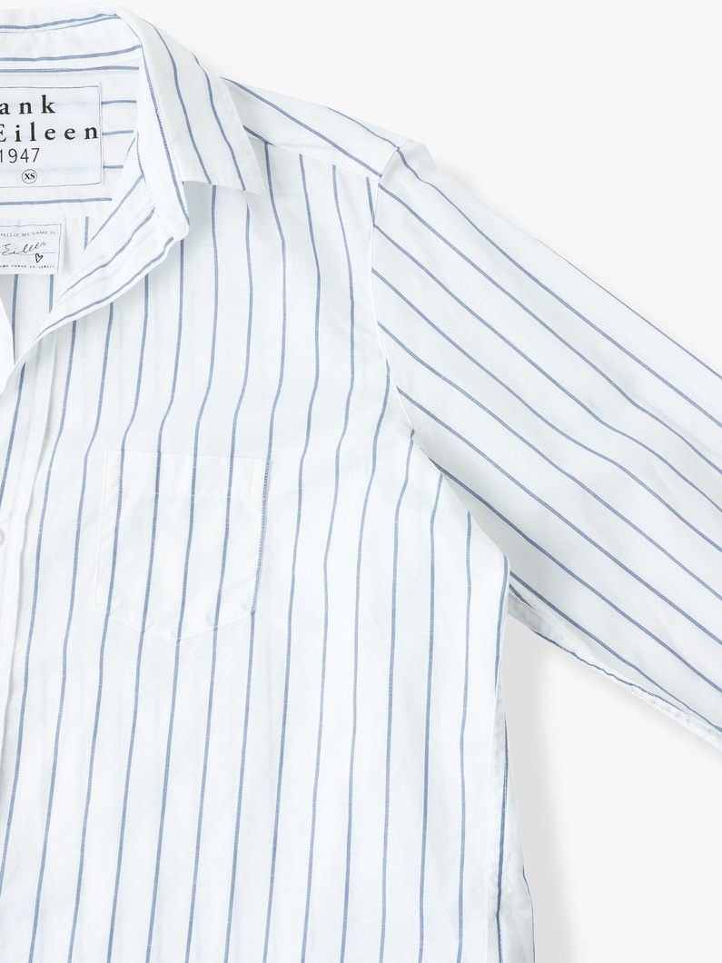 Eileen Cotton Linen Striped Shirt 詳細画像 white 2