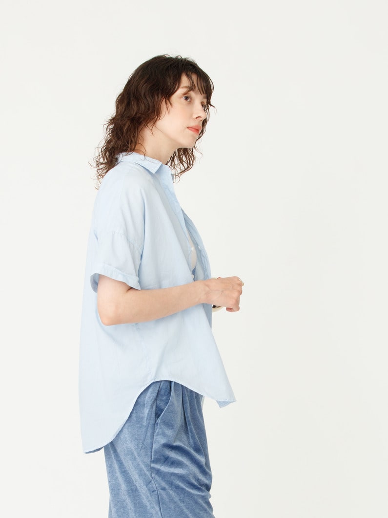 ローズ オーガニックコットン ボイル シャツ 詳細画像 blue 2