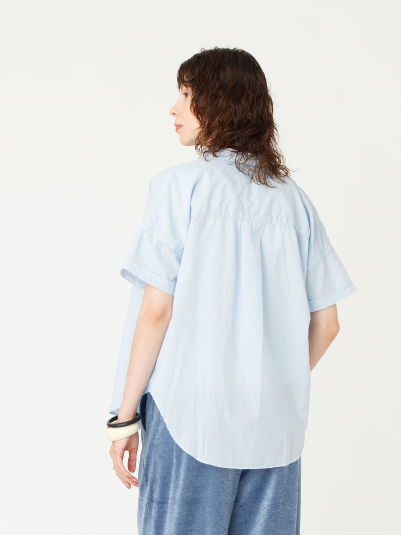 ローズ オーガニックコットン ボイル シャツ 詳細画像 blue 3