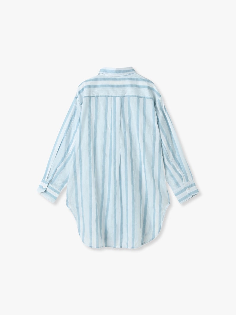 Seaside Striped Oversized Button Down Shirt 詳細画像 light blue 1