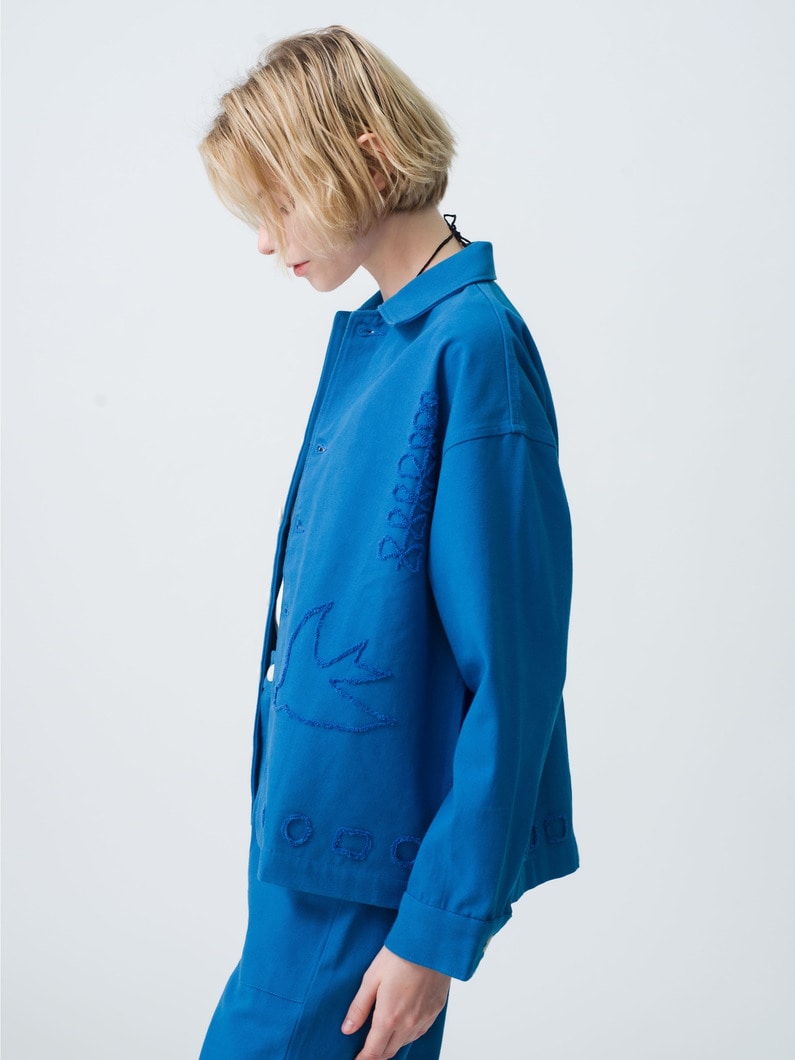 Embroidery Shirt Jacket 詳細画像 blue 2