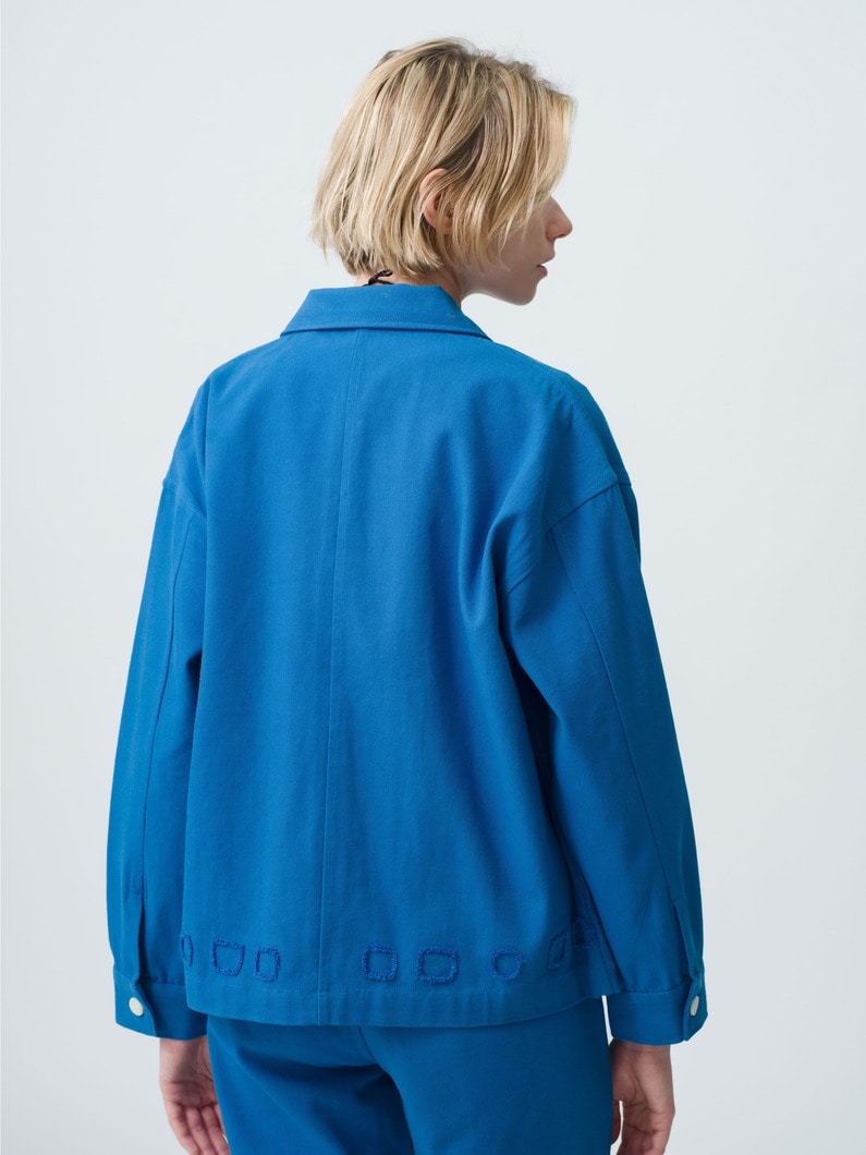 Embroidery Shirt Jacket 詳細画像 blue 3