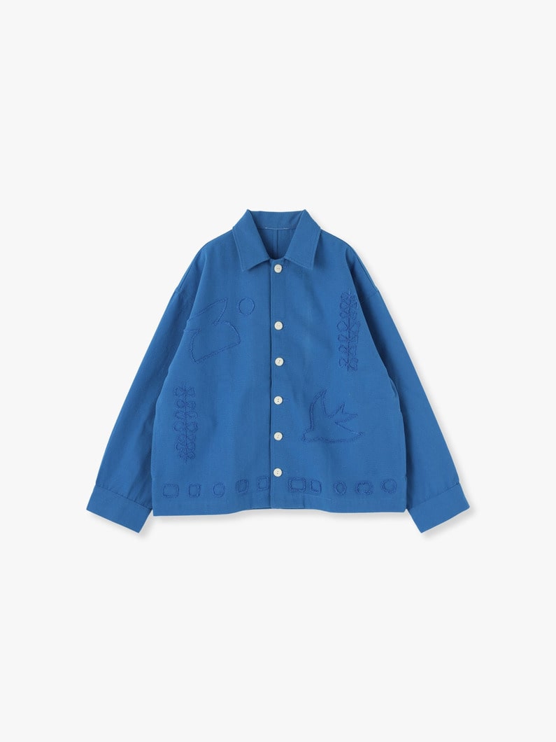 Embroidery Shirt Jacket 詳細画像 blue 4
