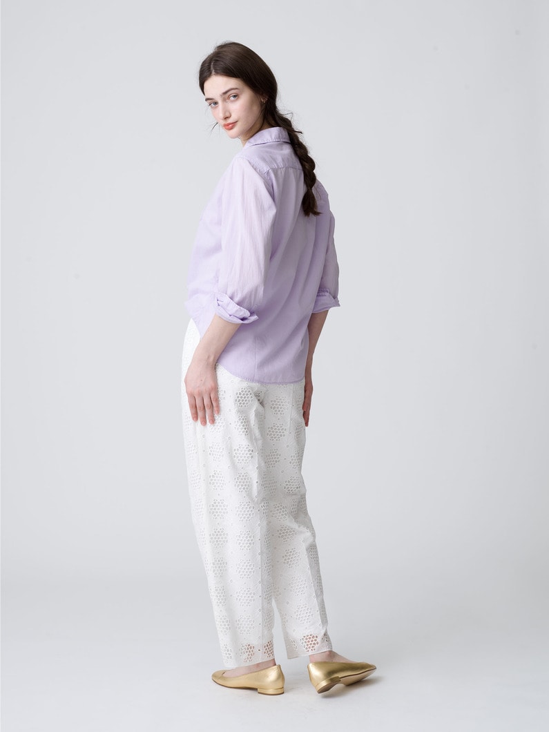 Eileen Italian Light Poplin Cotton Shirt  詳細画像 purple 3