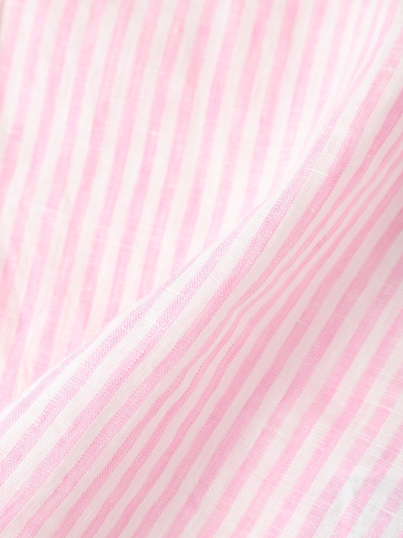 Eileen Striped Italian Linen Shirt (pink) 詳細画像 pink 3