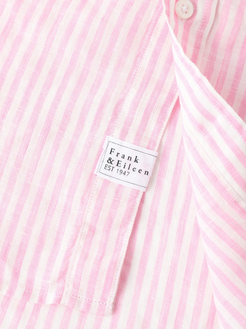Eileen Striped Italian Linen Shirt (pink) 詳細画像 pink 4