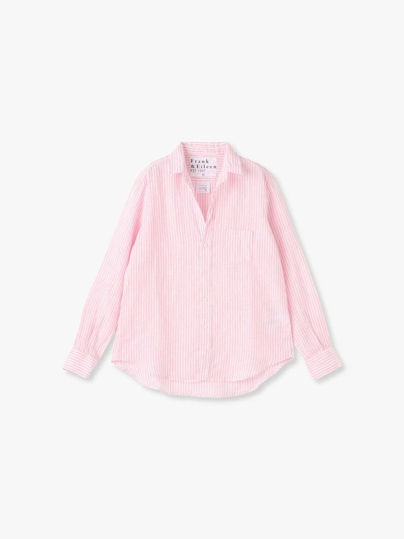 Eileen Striped Italian Linen Shirt (pink) 詳細画像 pink 3