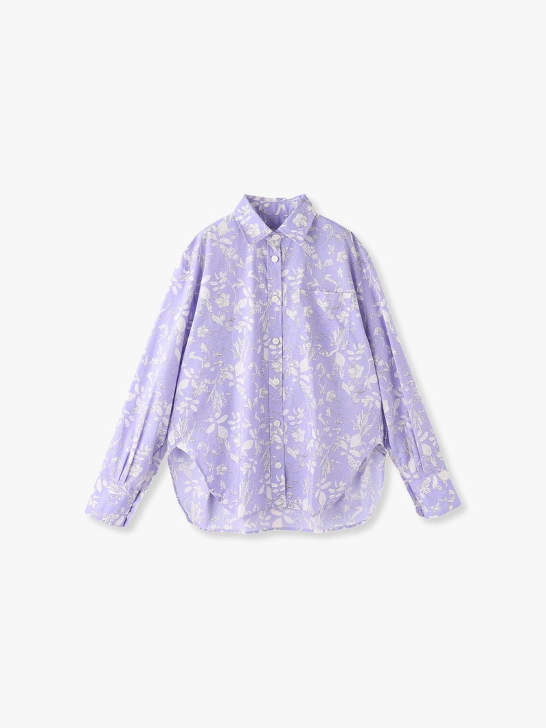 Oversized Botanical Print Shirt 詳細画像 lavender 2