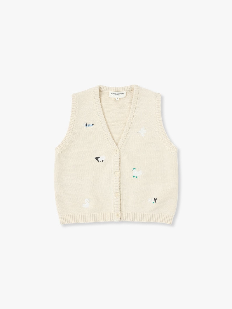 Sena Embroidery Vest 詳細画像 off white 4