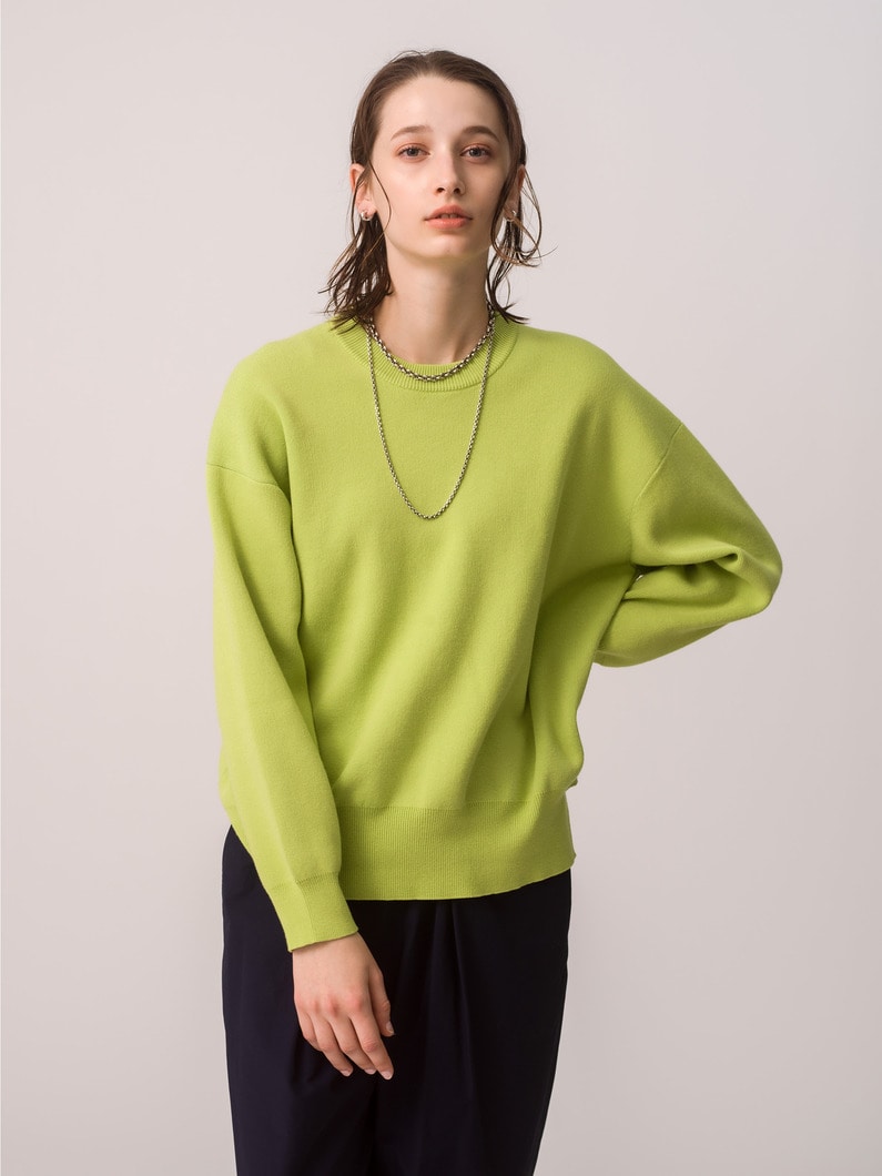 Cotton Knit Pullover 詳細画像 green 1