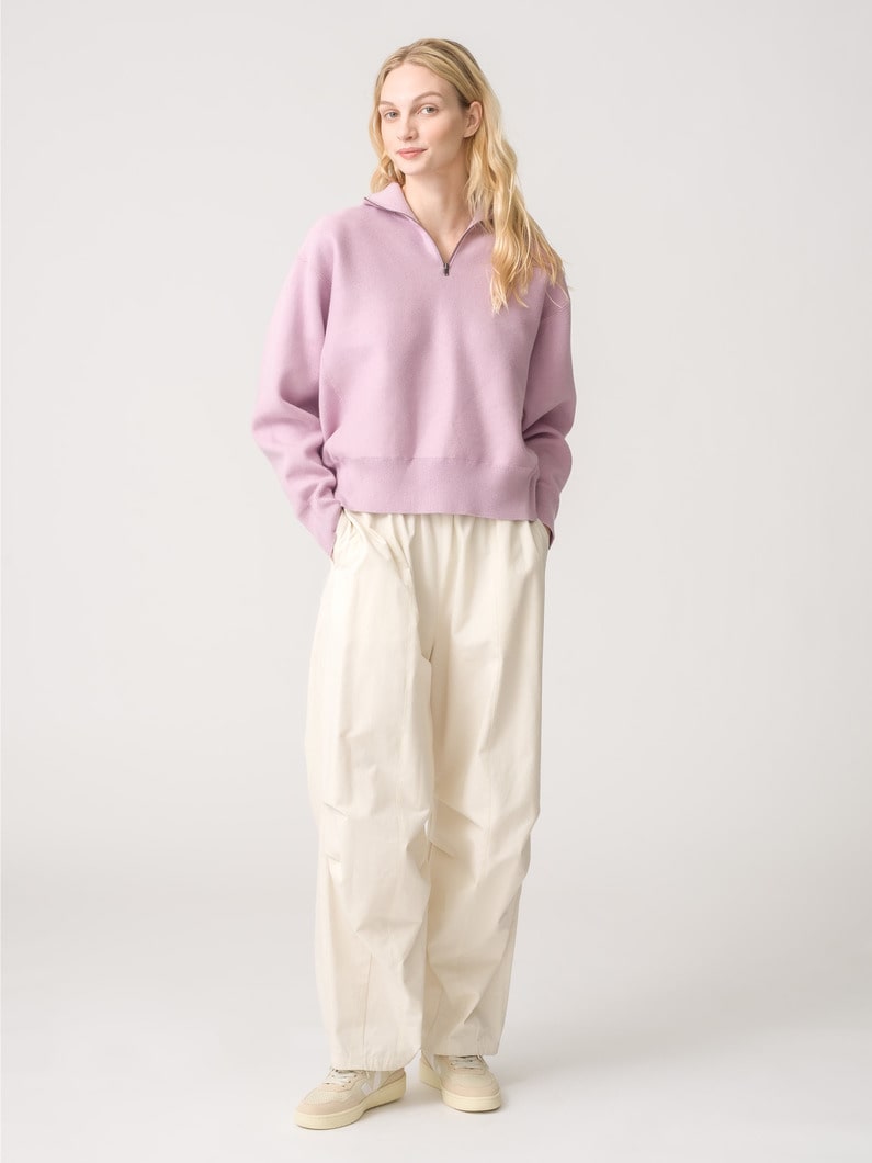 Cotton Cashmere Half Zip Pullover 詳細画像 lavender 5