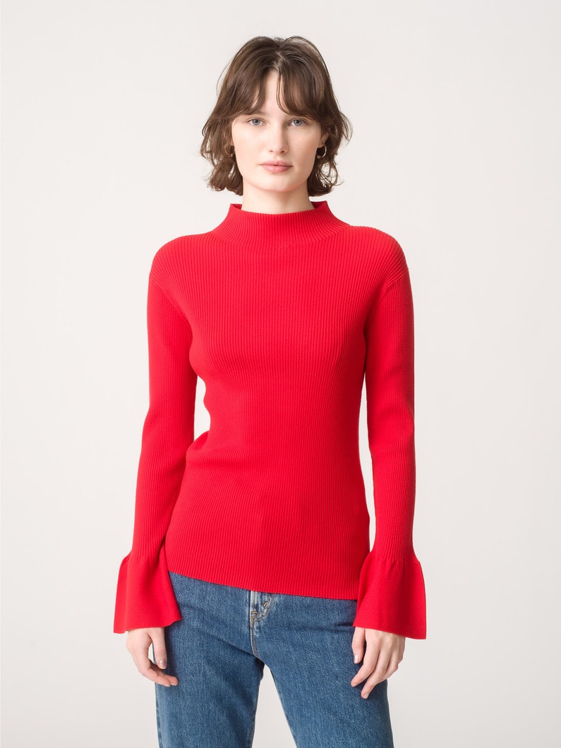 Bell Sleeve Knit Pullover 詳細画像 red