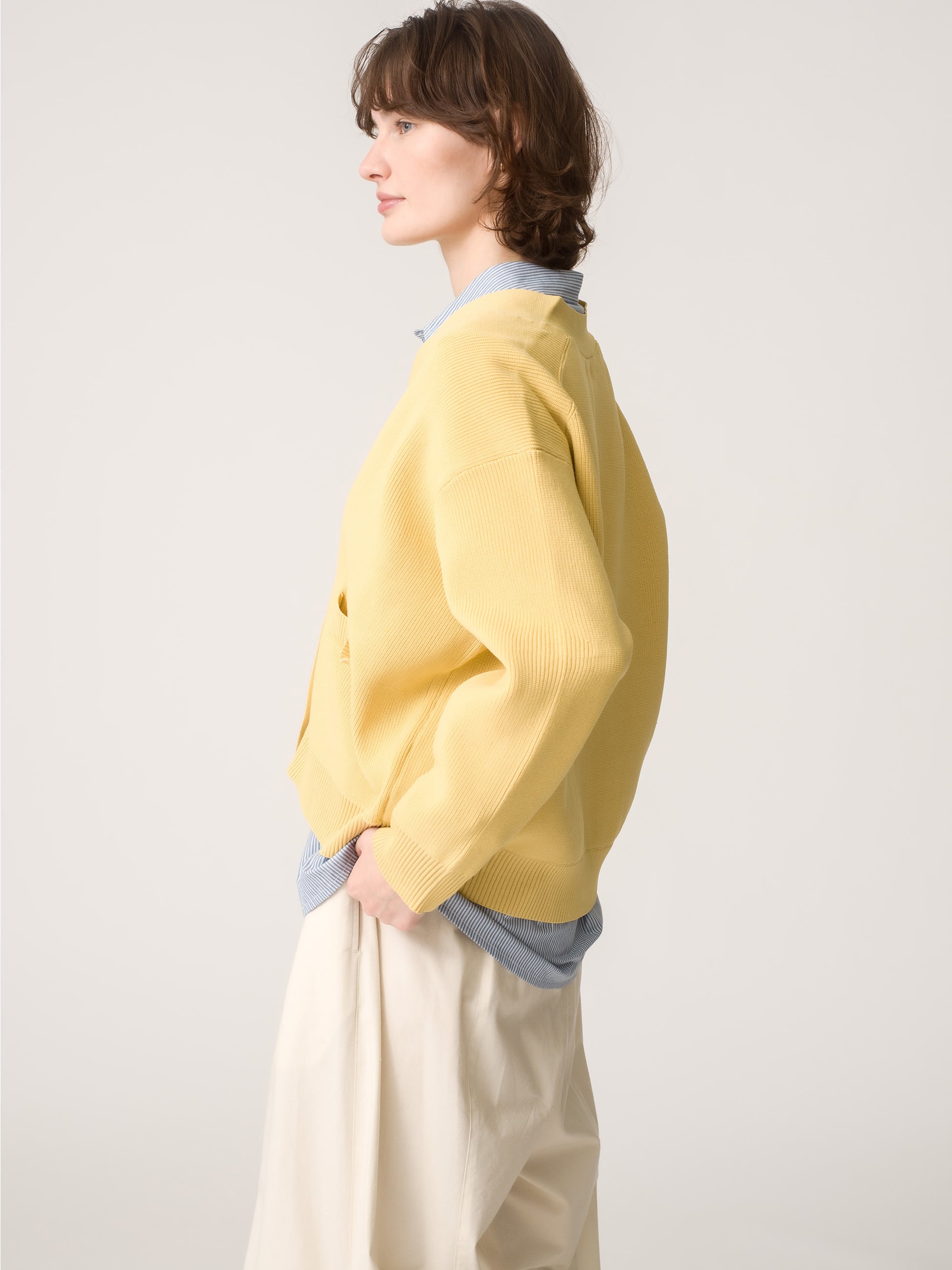 Recycle Polyester Cardigan 詳細画像 yellow 2