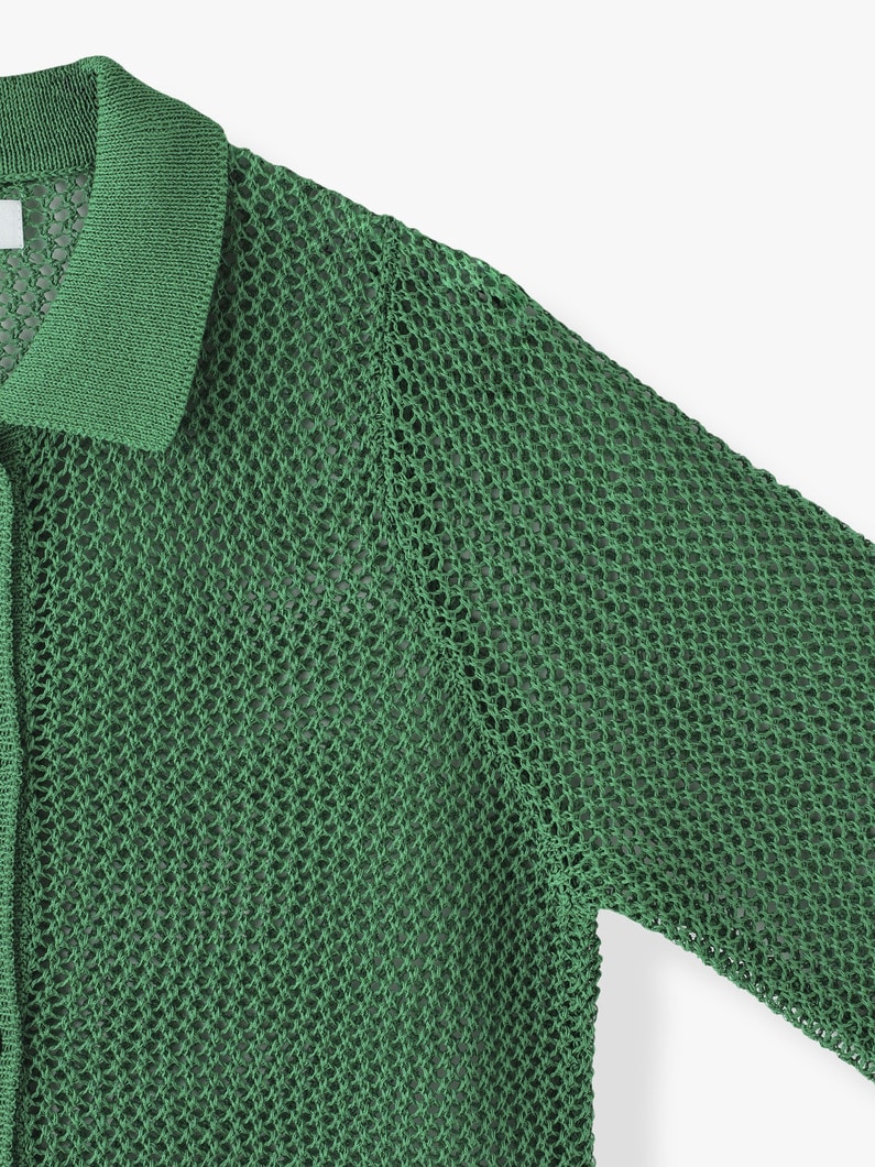 Mesh Knit Shirt 詳細画像 green 2