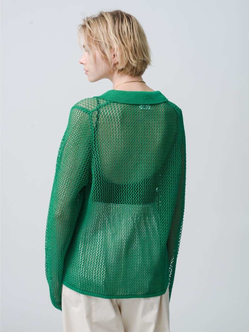 Mesh Knit Shirt 詳細画像 green 3