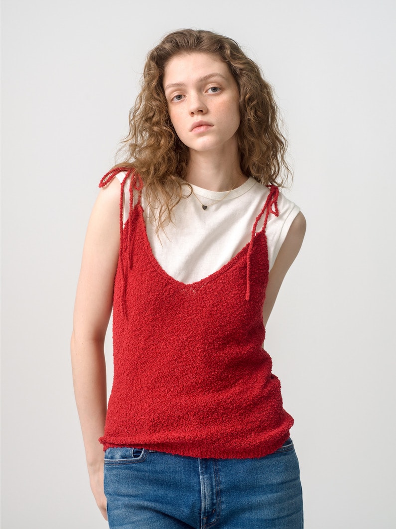 Knit Camisole Top 詳細画像 red
