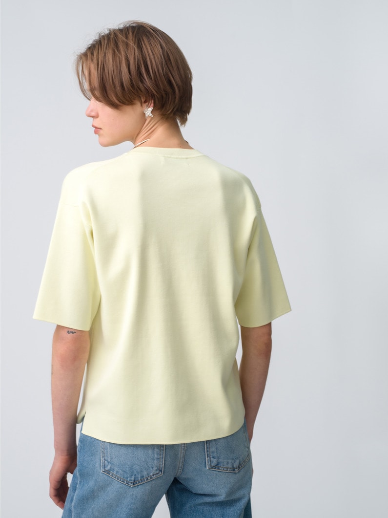 Cotton Silk Knit Tee (light yellow)｜ebure(エブール)｜Ron Herman