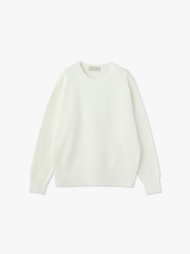 Clear Cotton Middle Gauge Knit Pullover (green/white) 詳細画像 white 4