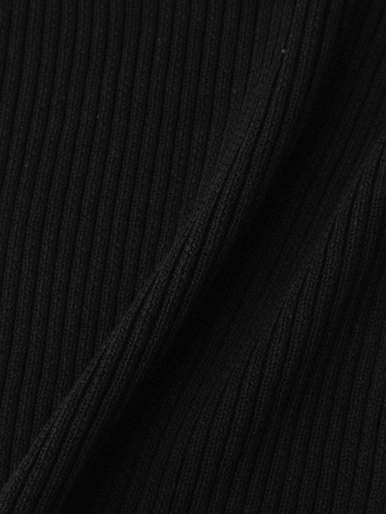 Clear Cotton Middle Gauge Knit Top (green/white/black) 詳細画像 black 3
