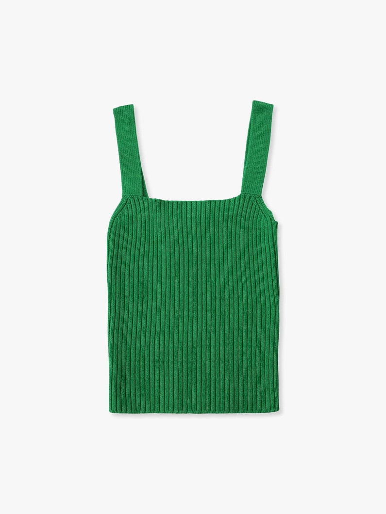 Clear Cotton Middle Gauge Knit Top (green/white/black) 詳細画像 green 4