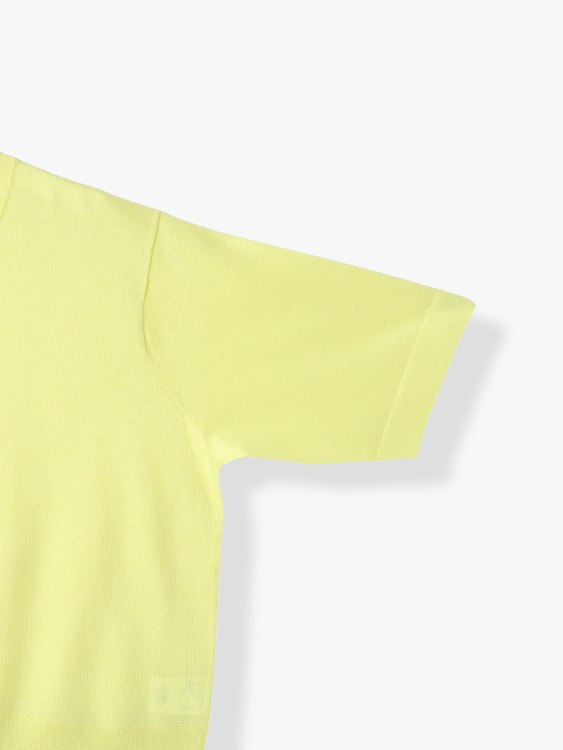 Natural Shiny Half Sleeve Knit Cardigan 詳細画像 yellow 2