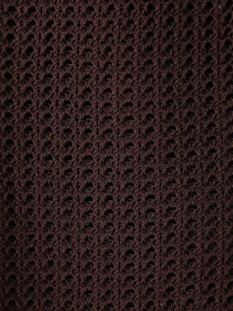 Cotton Dry Mesh Knit Cardigan 詳細画像 brown 4